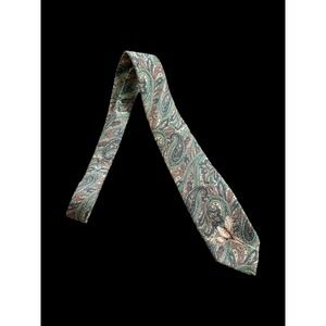 Vintage Chaps Ralph Lauren Men's Tie Silk Pastel Colors Regency Paisley Necktie